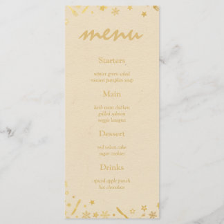 Beige Gold Christmas Party Menu with Fine Accents Meny