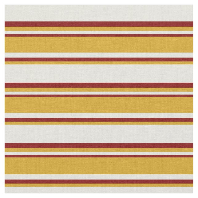 Beige, Goldenrod & Maroon Färgad Rand Tyg (Närbild)