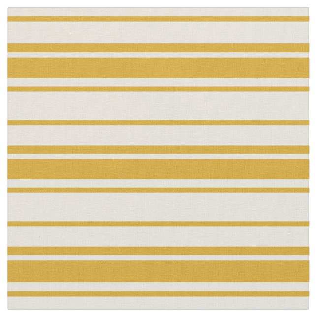 Beige & Goldenrod Stripe Mönster Tyg (Närbild)
