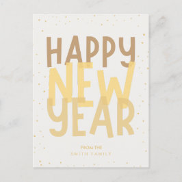 Beige Gott nytt år Vykort