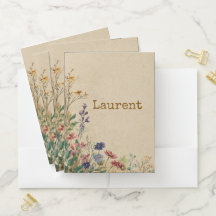 Beige Gräns Rustic Boho Wildblomma