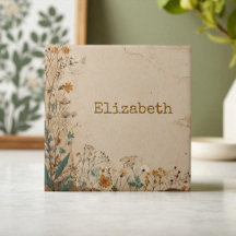 Beige Gräns Rustic Boho Wildblomma