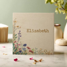 Beige Gräns Rustic Boho Wildblomma