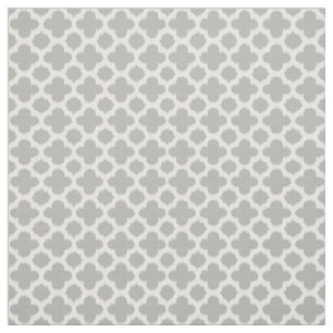 Beige Grått White Ikat Quatrefoil Mönster Tyg