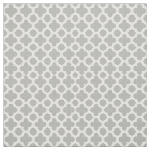 Beige Grått White Ikat Quatrefoil Mönster Tyg