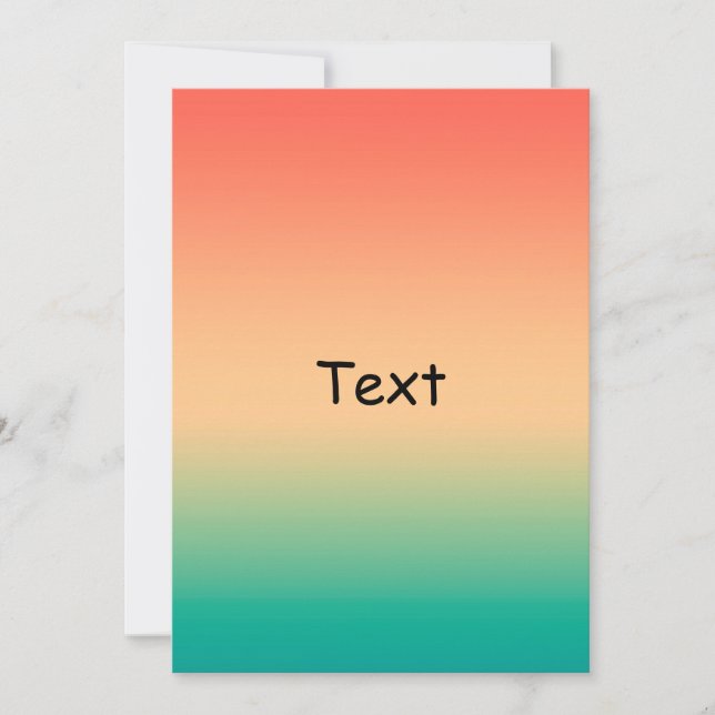  beige grönt av övertoningsombre-korall, mjuk blur inbjudningar (Framsida)