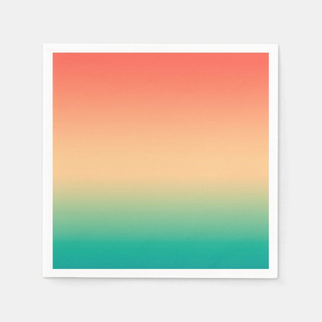  beige grönt av övertoningsombre-korall, mjuk blur pappersservett (Framsidan)