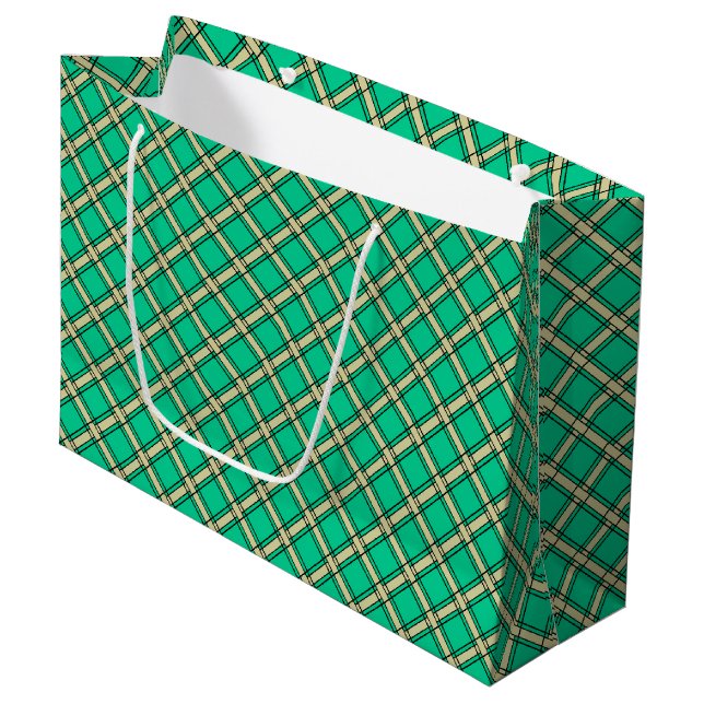 Beige grönt, plaid mönster (Framsidan Vinklad)