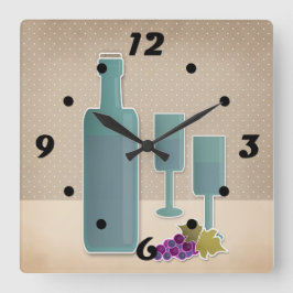 Beige grunge retro vintage vin glasögonpolk fyrkantig klocka