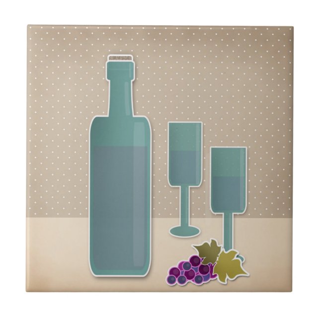 Beige grunge retro vintage vin glasögonpolk kakelplatta (Framsidan)