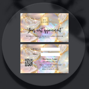 Beige guld agate business logotyp avtalskort rabattkort