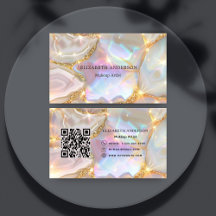 Beige guld agate holoGrapr qr-kod