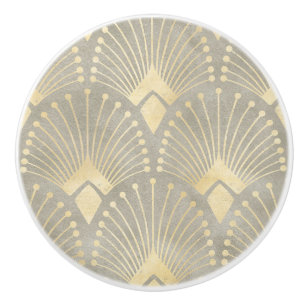 Beige,guld,Art Deco mönster,vintage,retro,Metalli Knopp