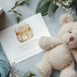 Beige & Guld Baby Shower Diaper raffle Tilläggskort