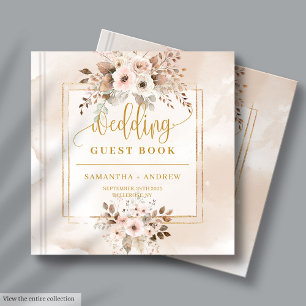 Beige Guld Boho Fall Wedding Guest Bok