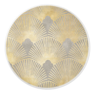 Beige guld, fläkt mönster, Art Deco, vintage mönst Knopp
