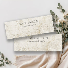 Beige Guld Glitter Marble Stud Earring Visning Mini Visitkort