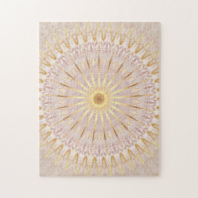 Beige Guld Mandala Pussel (Vertikal)