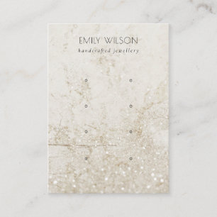 Beige Guld Marble Glitter 4 Stud Earring Visning Visitkort