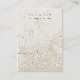 Beige Guld Marble Glitter Necklace Band Visning Visitkort