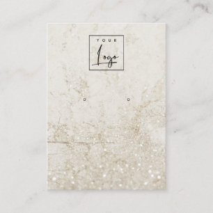 Beige Guld Marble Stud Earring Logotyp Visning Visitkort