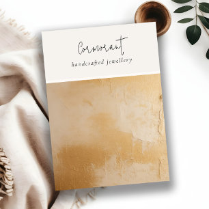 Beige Guld Oil Paint Struktur Blank Jewelry Visnin Visitkort