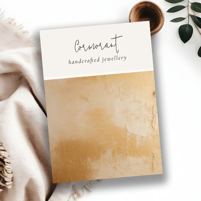 Beige Guld Oil Paint Struktur Blank Jewelry Visnin Visitkort (Skapare uppladdad)