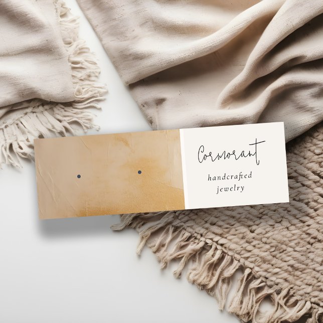 Beige Guld Oil Paint Struktur Earring Stud Holder Mini Visitkort (Skapare uppladdad)