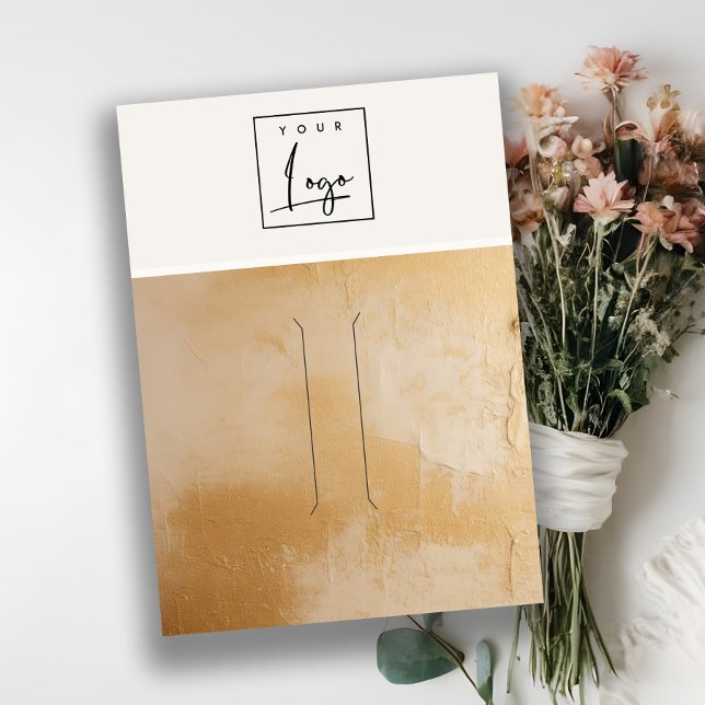 Beige Guld Oil Paint Struktur Logotyp Hairpin Visn Visitkort (Skapare uppladdad)