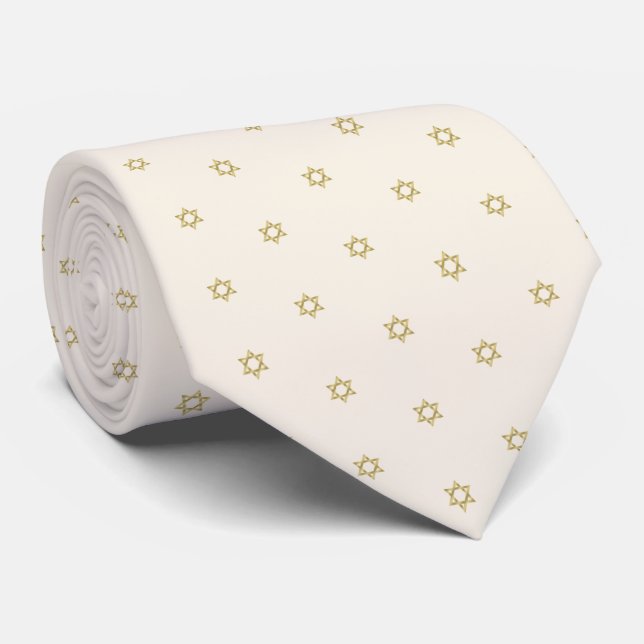 Beige & Guld Star of David Slips (Rullad)