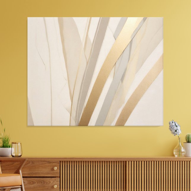 Beige Guld Tan Grått Abstrakt Canvastryck (Insitu (Vardagsrum))