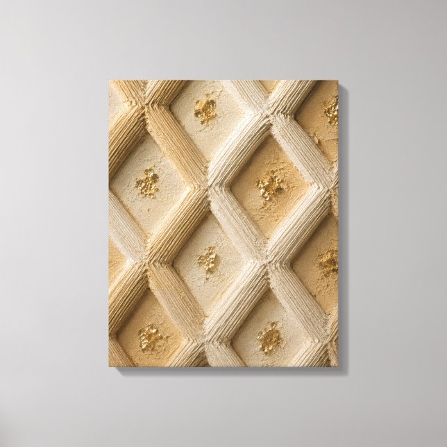 Beige & Guld Texturerad Japandi Konst Canvastryck (Framsida)
