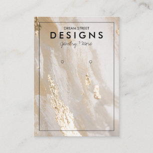 Beige Guld Trendig Earring Visning Card Visitkort