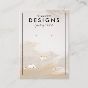 Beige Guld Trendig Earring Visning Card Visitkort