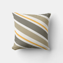 Beige & Gult Candy Stripe Dekorativ kudde