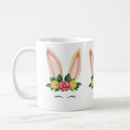Beige Gult Rabbit Watercolor Kaffemugg