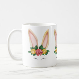Beige Gult Rabbit Watercolor Kaffemugg