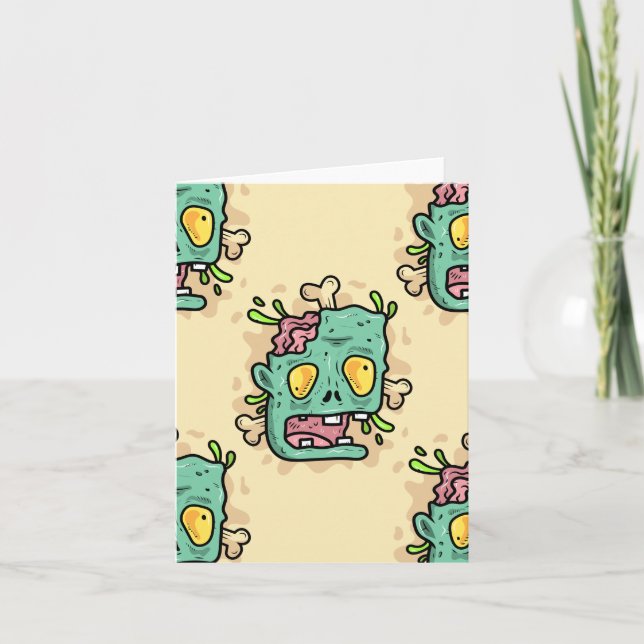 beige halloween zombie inbjudan (Framsida)