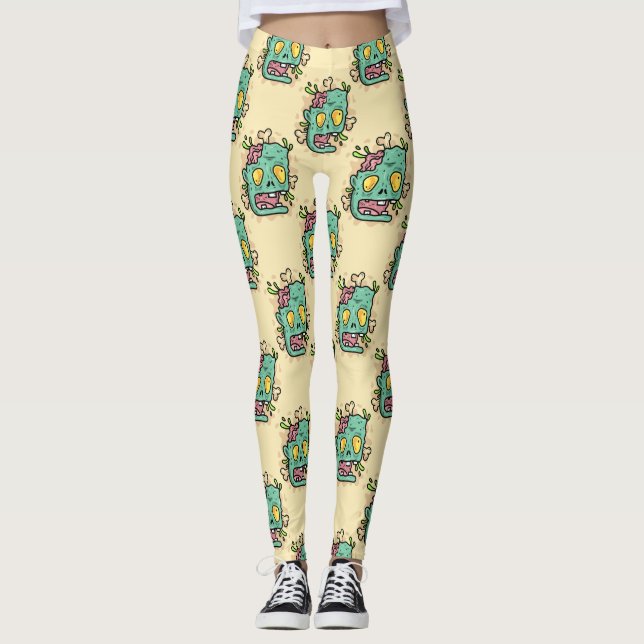 beige halloween zombie leggings (Framsida)
