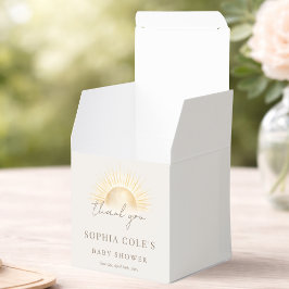 Beige Här kommer sonen Baby Shower Tack Presentaskar