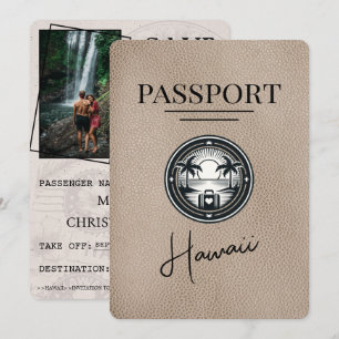 Beige Hawaii-passet Spara datum Datumet