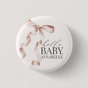Beige Hej Baby Bow Girl Baby Shower Favors favorit Knapp