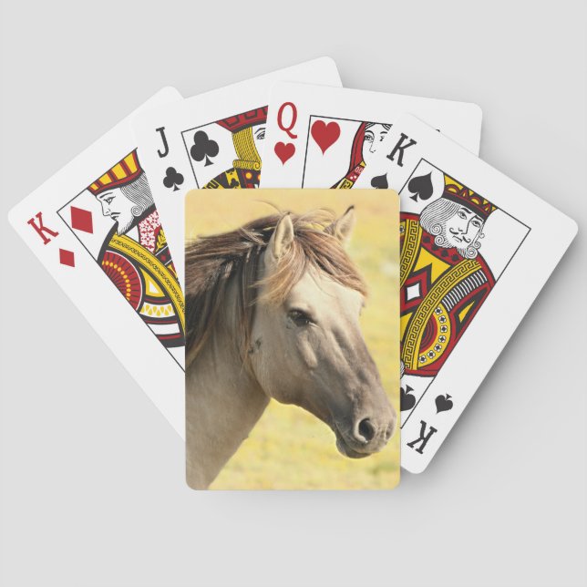Beige Horse Profile Casinokort (Baksidan)