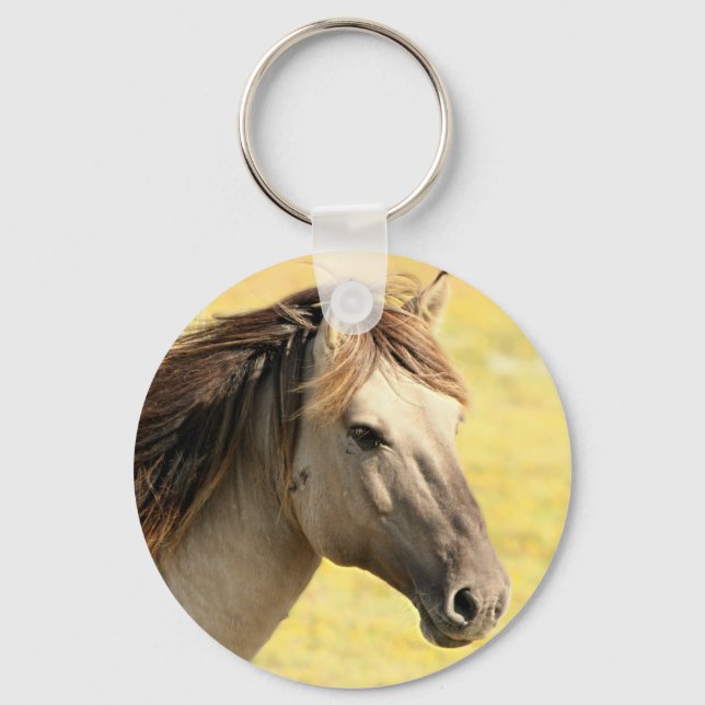 Beige Horse Profile Nyckelring (Framsida)