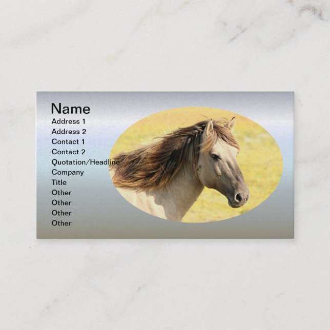 Beige Horse Profile Visitkort (Framsida)