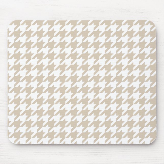 Beige Houndstooth mönster Musmatta (Framsidan)
