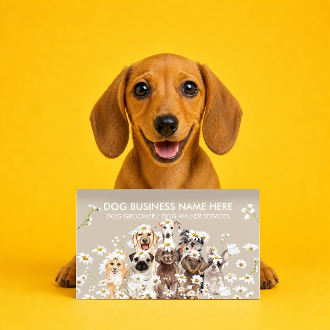 Beige hundshowpresentation renrasig visitkort (Skapare uppladdad)