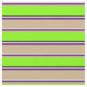 Beige, Indigo, Tan, Chartreuse och Black Mönster Tyg
