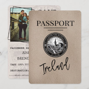 Beige Ireland Passport - spara datum Datumet