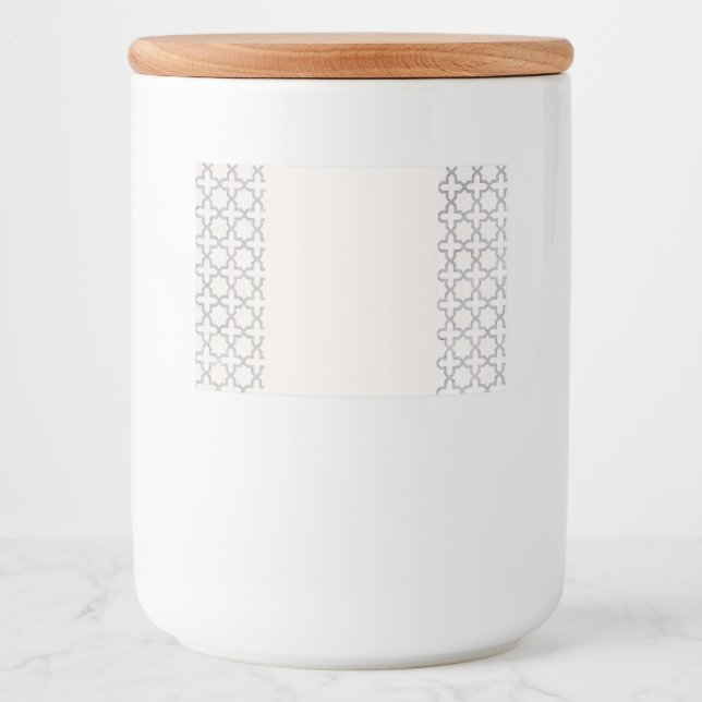 Beige Islamic geometric mönster Mat Etiketter (Framsida)